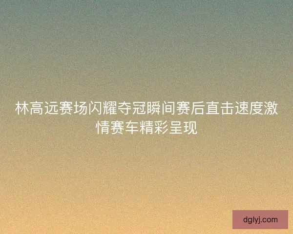 林高远赛场闪耀夺冠瞬间赛后直击速度激情赛车精彩呈现