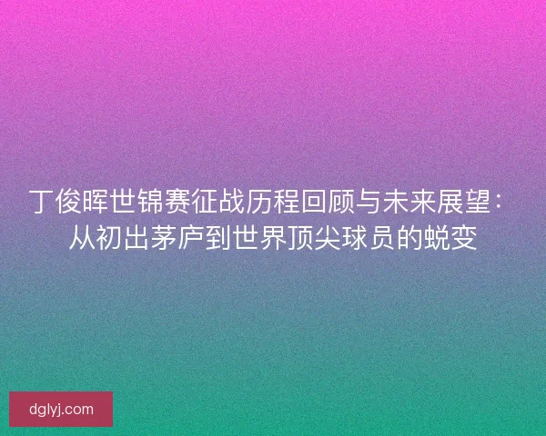 丁俊晖世锦赛征战历程回顾与未来展望：从初出茅庐到世界顶尖球员的蜕变